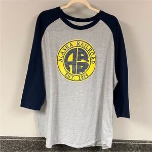 3/$15 ❤️ sport-tek Alaska railroad baseball style tee shirt 3x